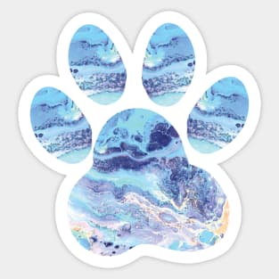 Cute Dog Paw Print Marble Print Sticker